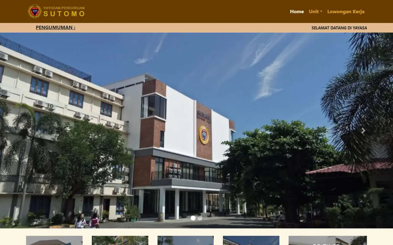 Tampilan website resmi Sutomo School (sutomo-mdn.sch.id)