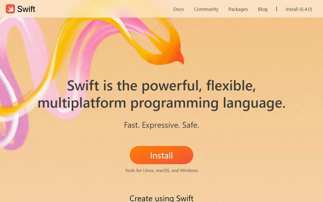 Tampilan website resmi Swift (swift.org)