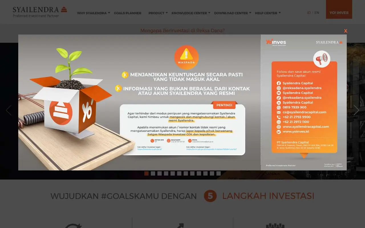 Tampilan website resmi Syailendra Capital (syailendracapital.com)