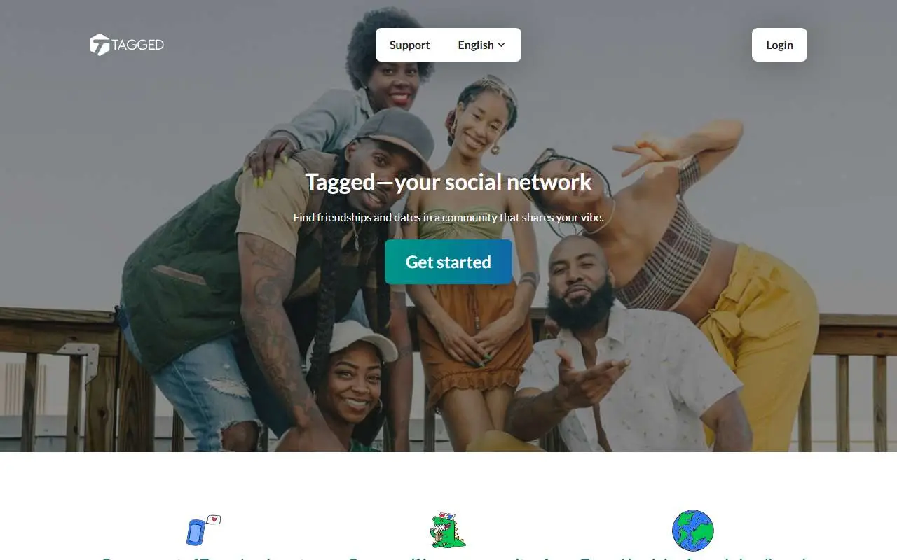Tampilan website resmi Tagged.com (tagged.com)