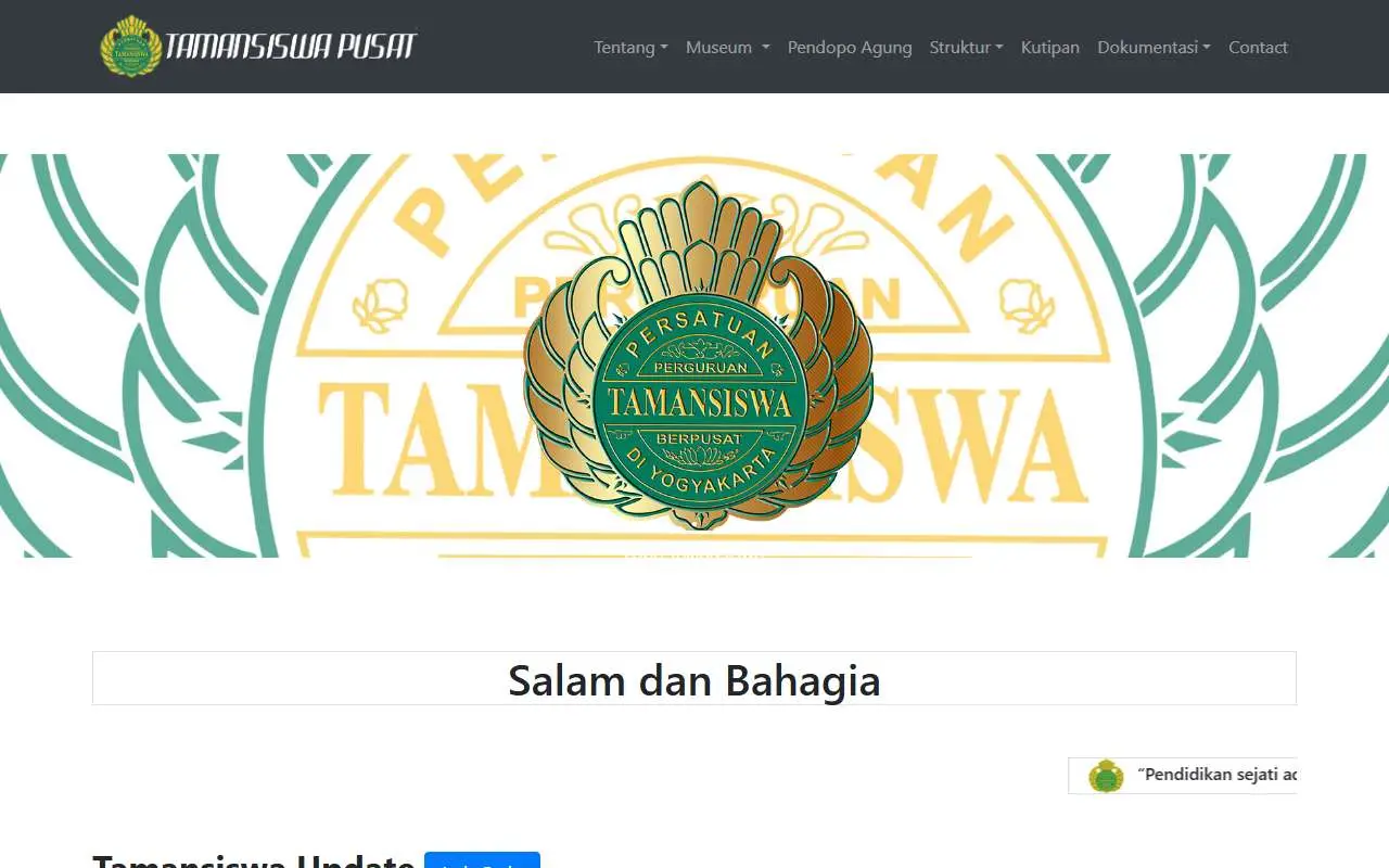 Tampilan website resmi Tamansiswa Pusat (tamansiswapusat.com)
