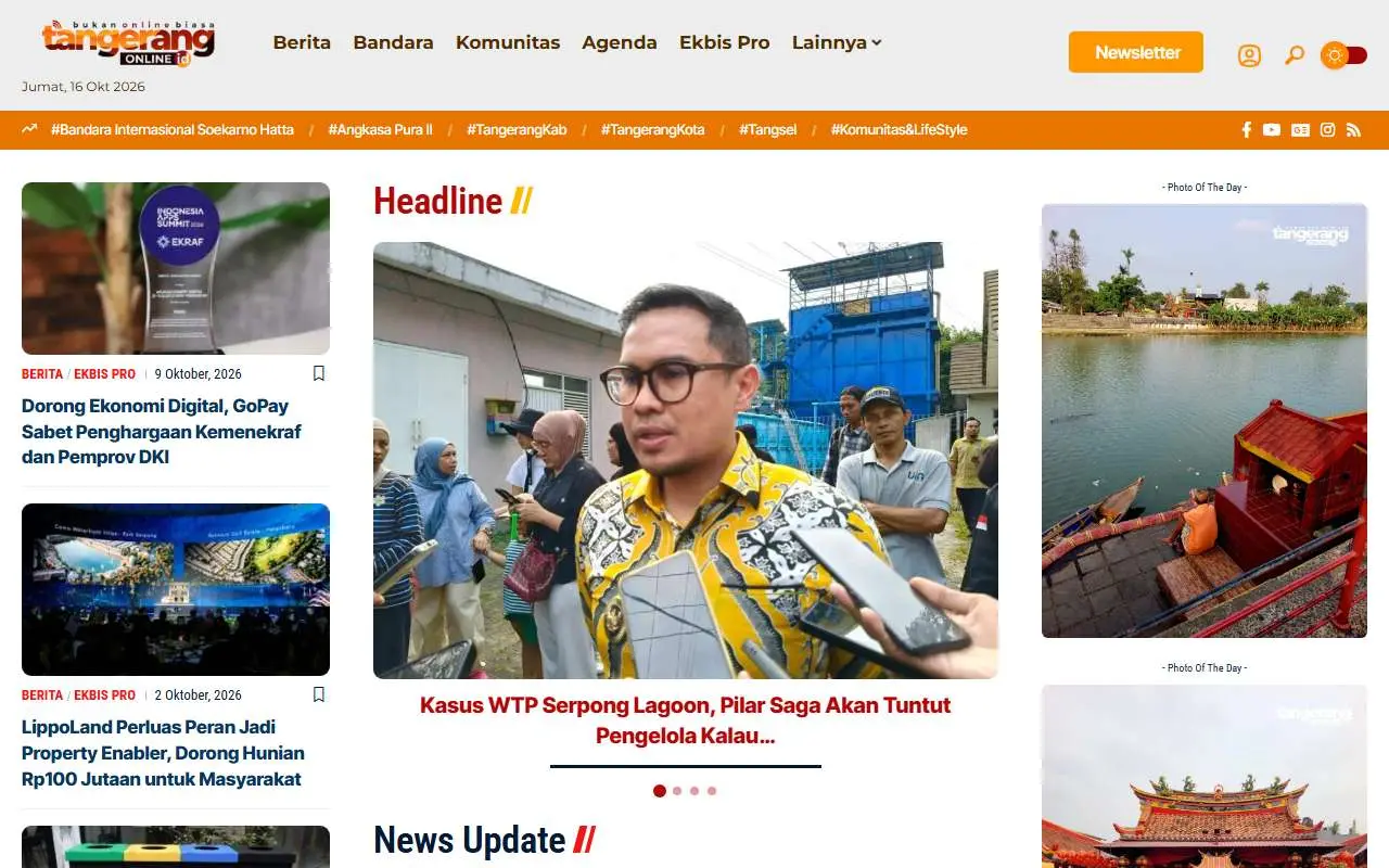 Tampilan website resmi Tangerang Online (tangerangonline.id)