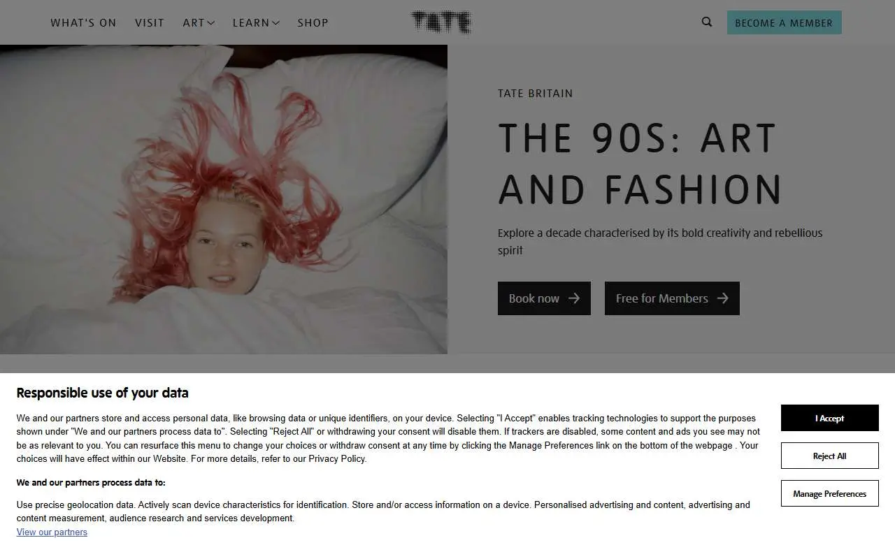 Tampilan website resmi Tate Modern (tate.org.uk)