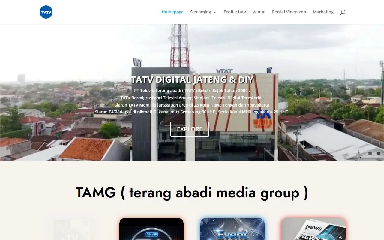Tampilan website resmi TATV (tatv.co.id)