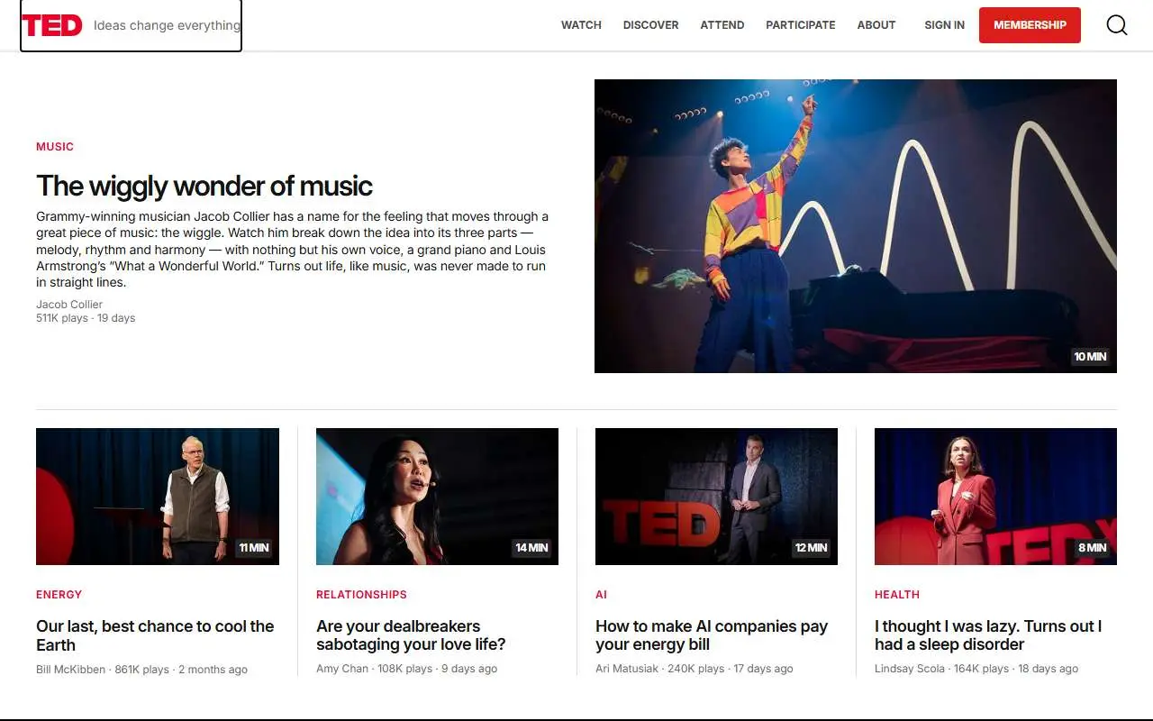 Tampilan website resmi TED (ted.com)