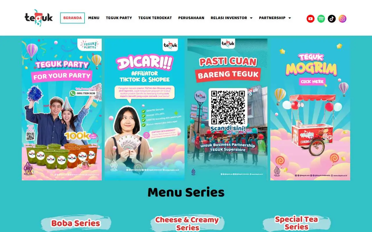 Tampilan website resmi Teguk Platinum Wahab Nusantara (teguk.co.id)