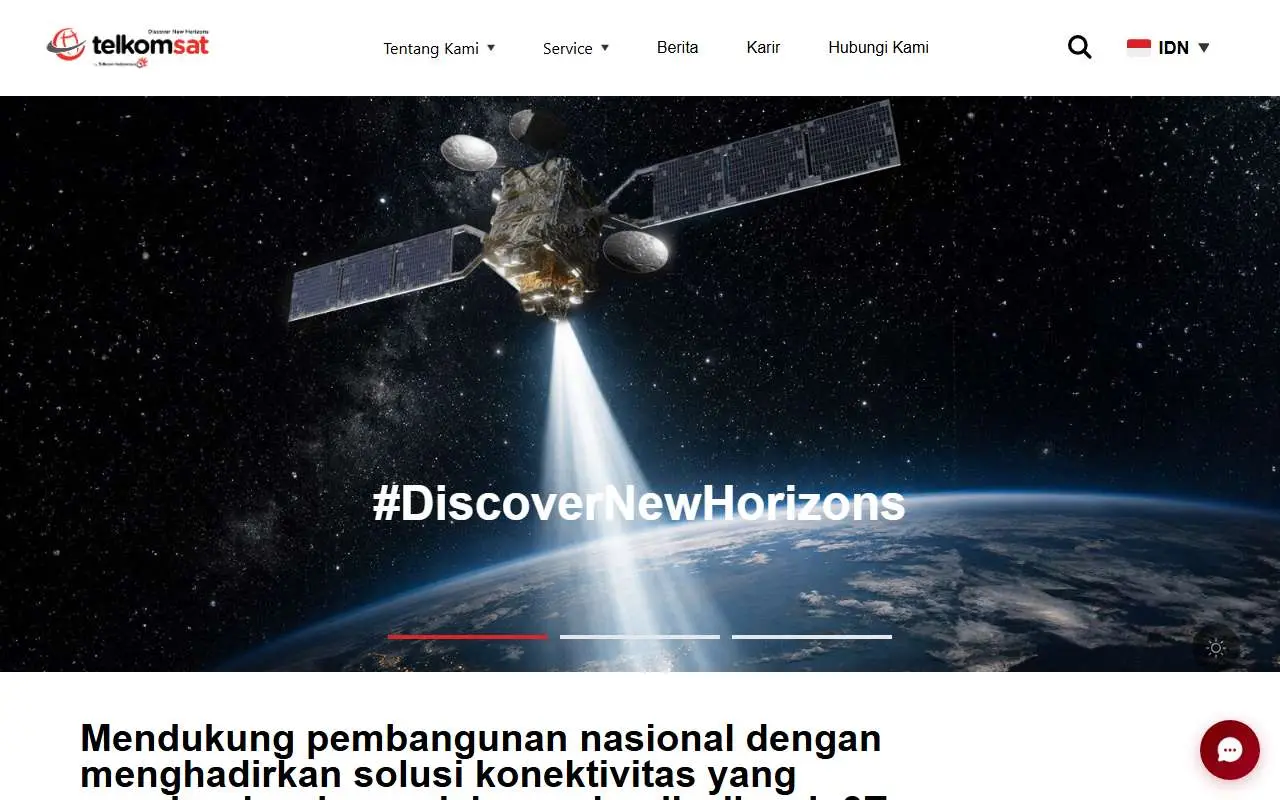 Tampilan website resmi Telkomsat (telkomsat.co.id)