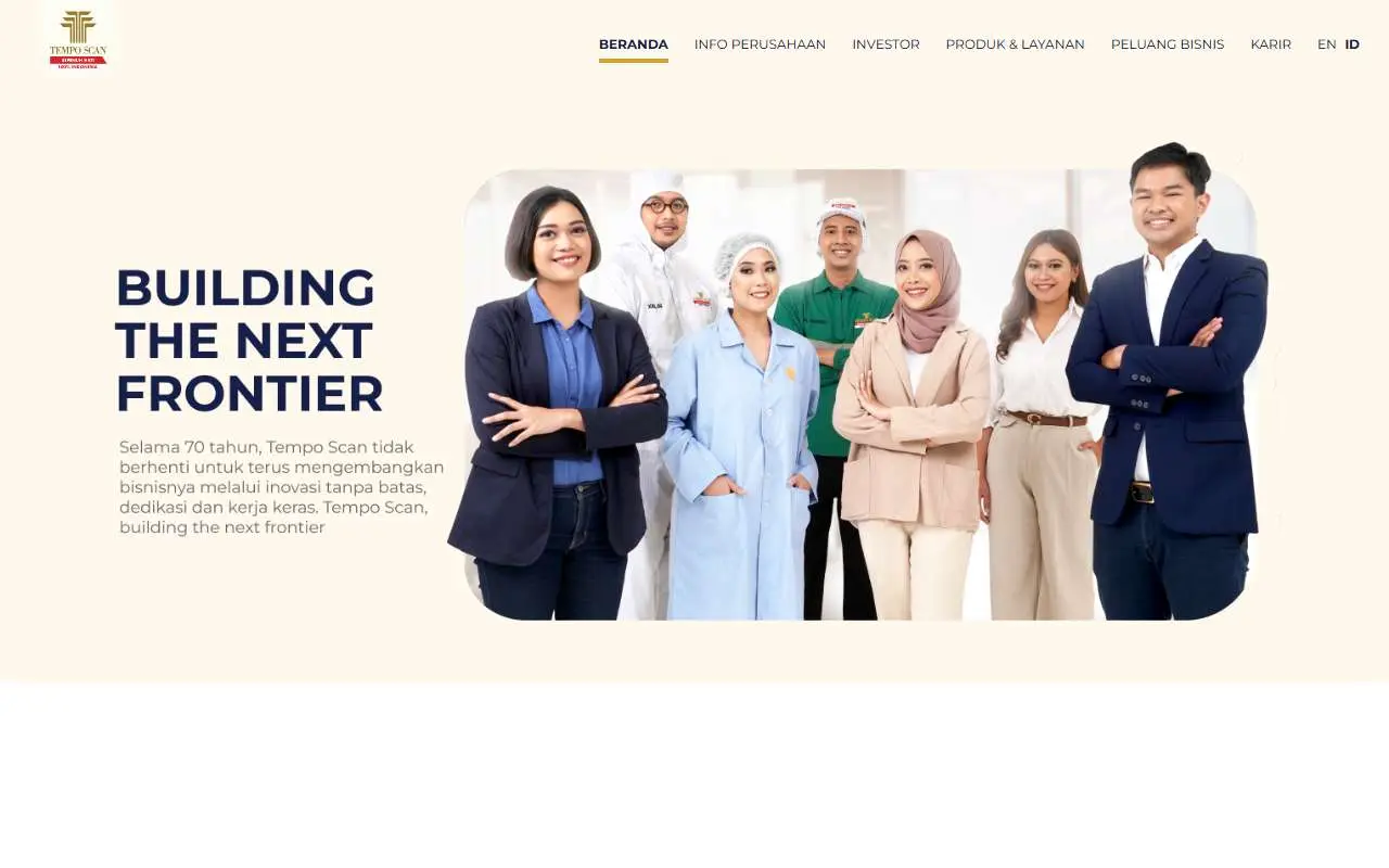 Tampilan website resmi Tempo Scan Pacific (temposcangroup.com)