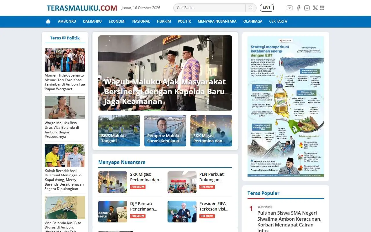 Tampilan website resmi Terasmaluku (terasmaluku.com)