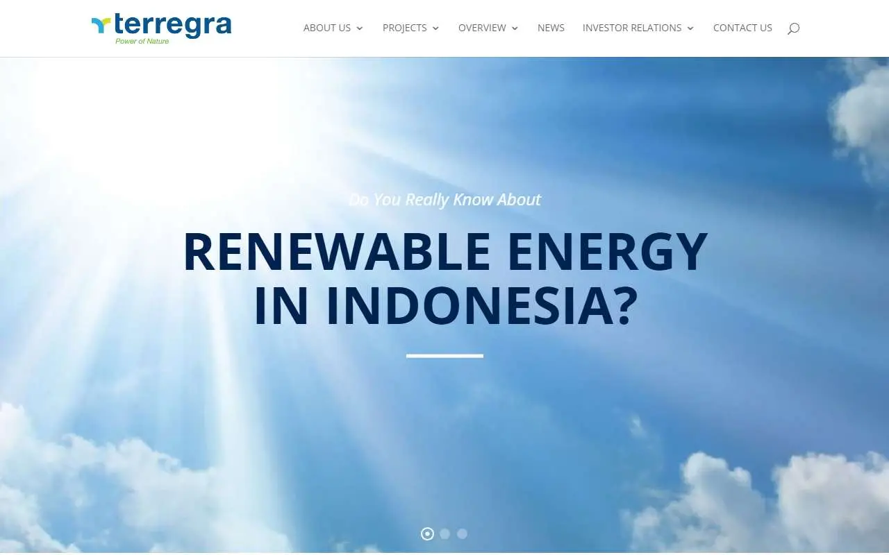 Tampilan website resmi Terregra Asia Energy (terregra.co.id)