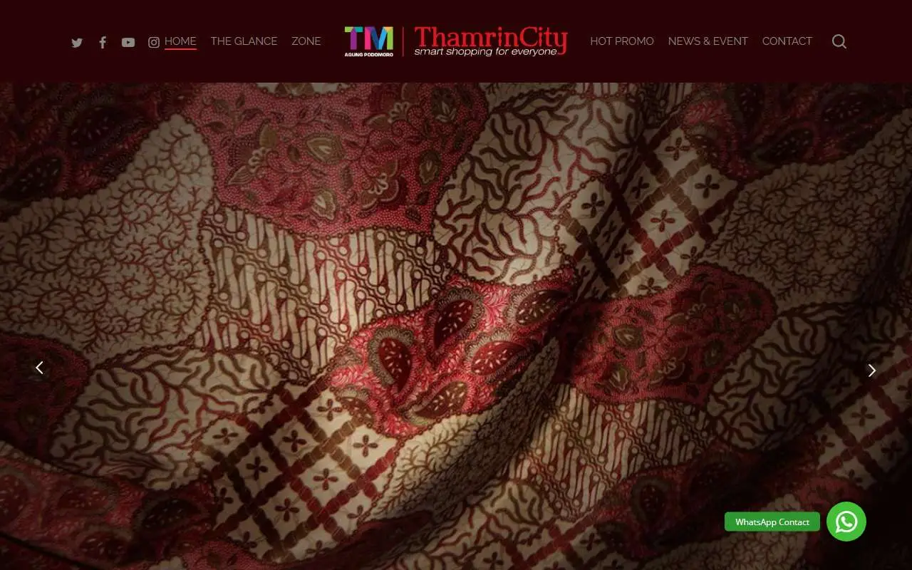 Tampilan website resmi Thamrin City (thamrincity.co.id)