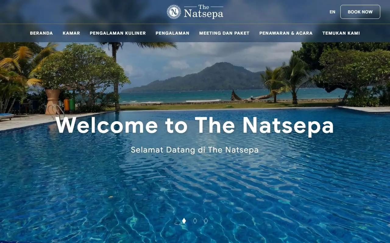 Tampilan website resmi The Natsepa Ambon (thenatsepa.com)