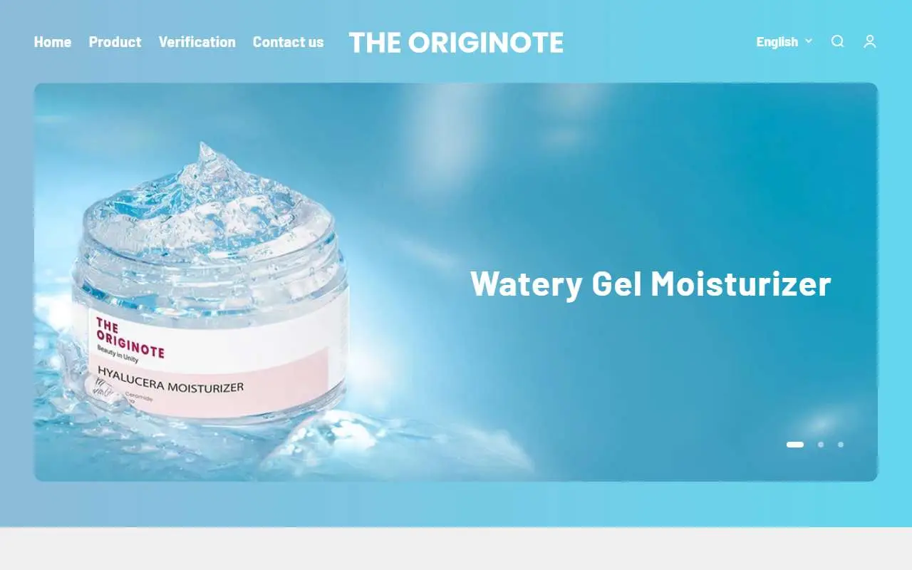 Tampilan website resmi The Originote (theoriginote.com)