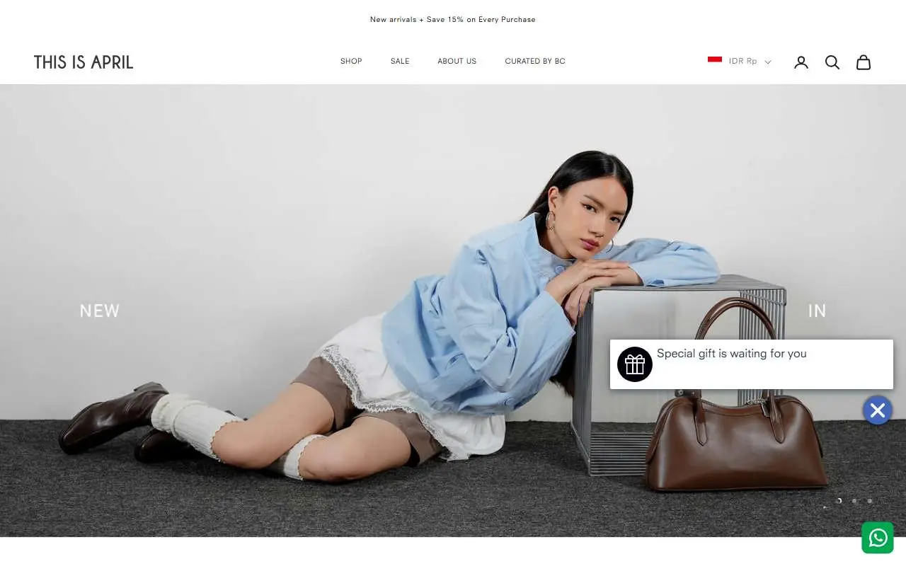 Tampilan website resmi This Is April (thisisapril.com)