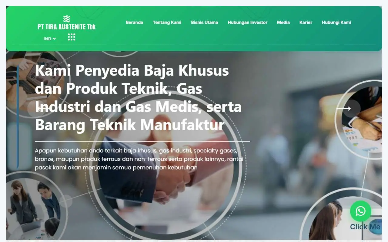 Tampilan website resmi Tira Austenite (tiraaustenite.com)