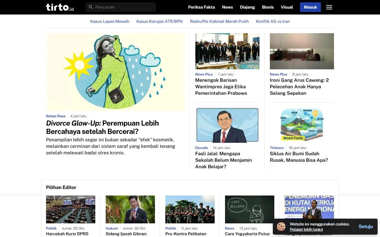 Tampilan website resmi Tirto.id (tirto.id)
