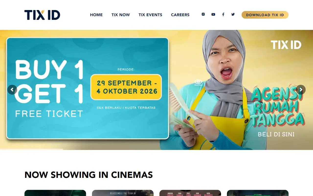 Tampilan website resmi TIX ID (tix.id)