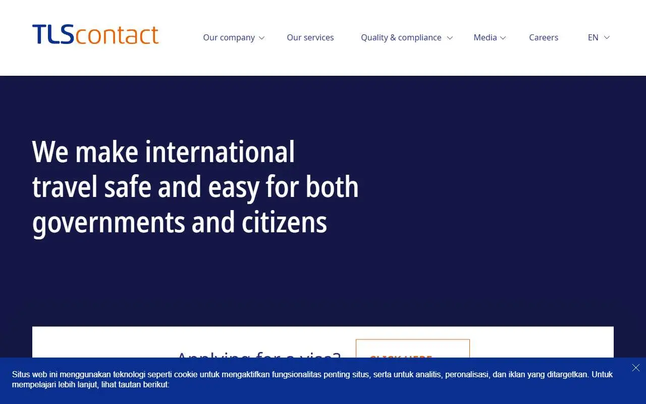 Tampilan website resmi TLScontact (tlscontact.com)