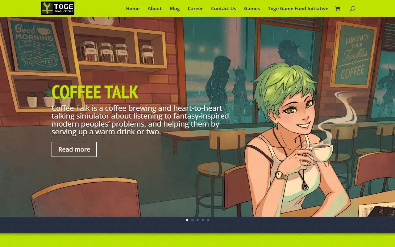Tampilan website resmi Toge Productions (togeproductions.com)