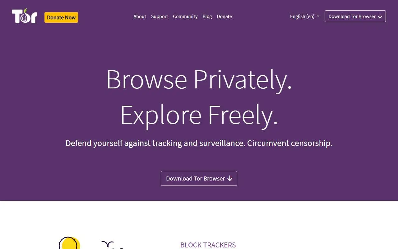 Tampilan website resmi Tor Project (torproject.org)