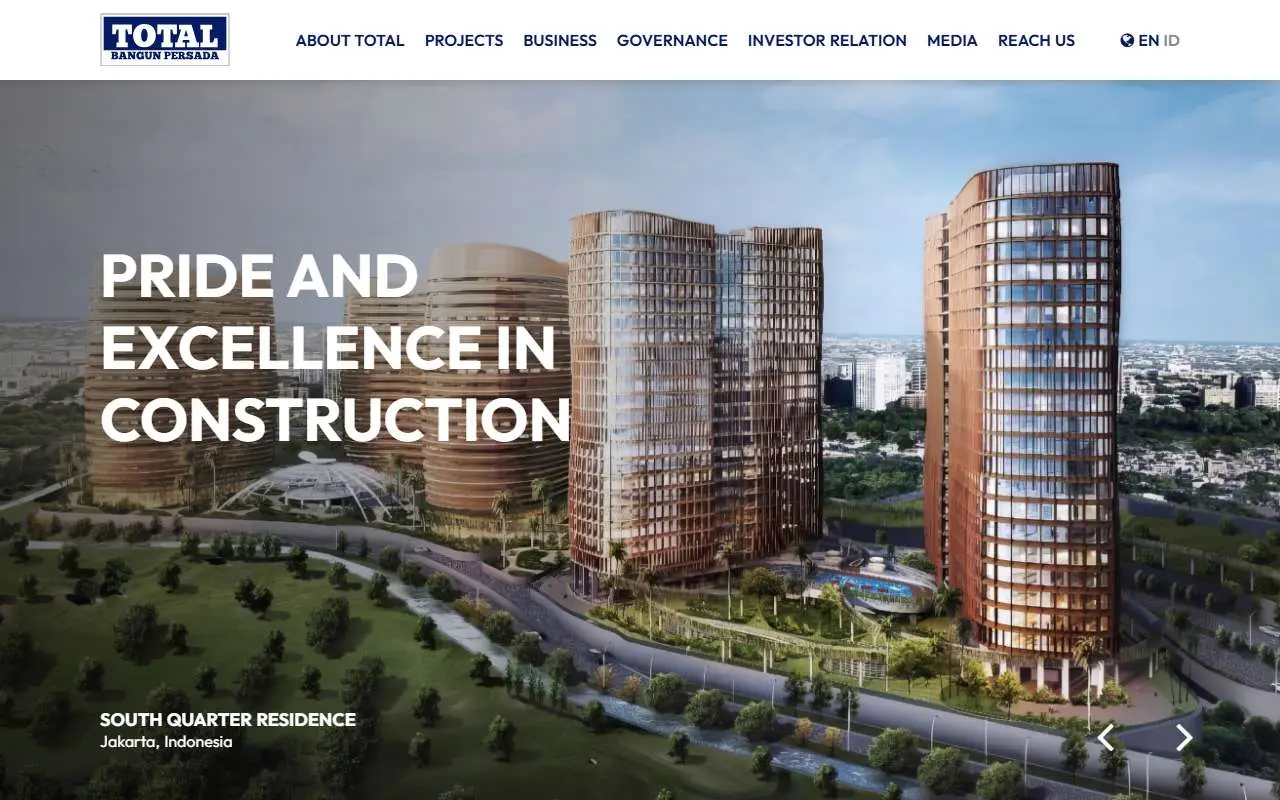 Tampilan website resmi Total Bangun Persada (totalbp.com)