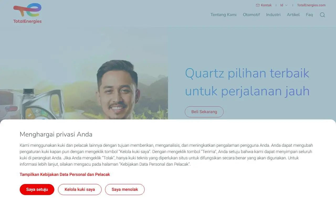 Tampilan website resmi TotalEnergies Indonesia (totalenergies.id)