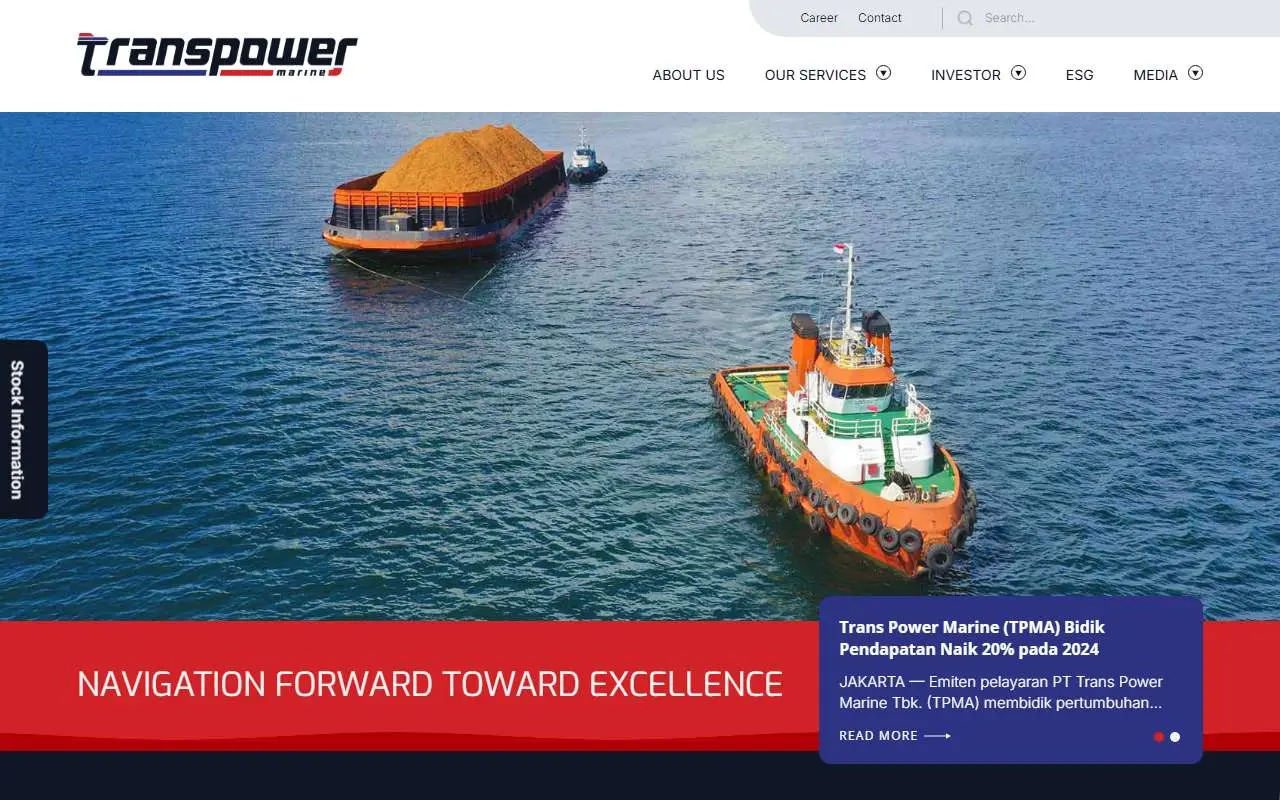 Tampilan website resmi Trans Power Marine (transpowermarine.com)