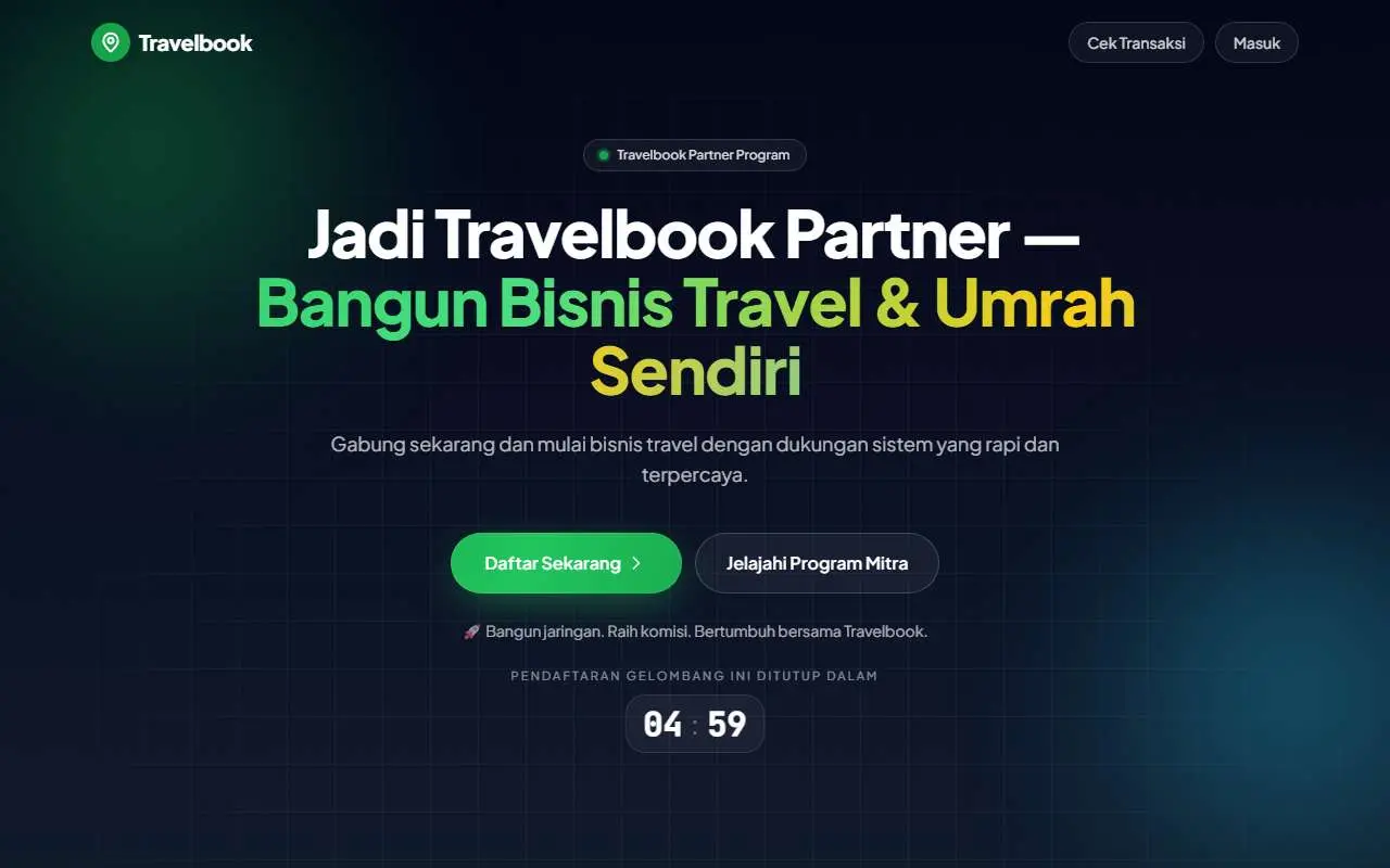 Tampilan website resmi Travelbook (travelbook.co.id)