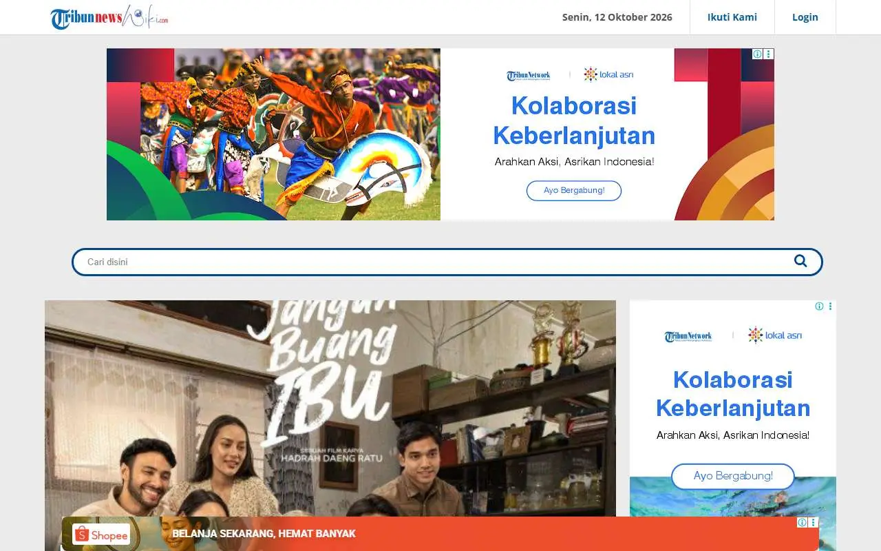 Tampilan website resmi tribunnewswiki.com (tribunnewswiki.com)