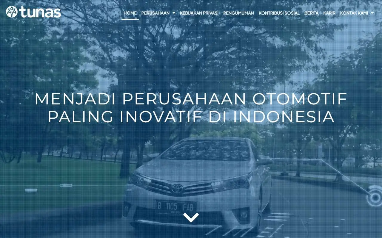 Tampilan website resmi Tunas Ridean (tunasgroup.com)