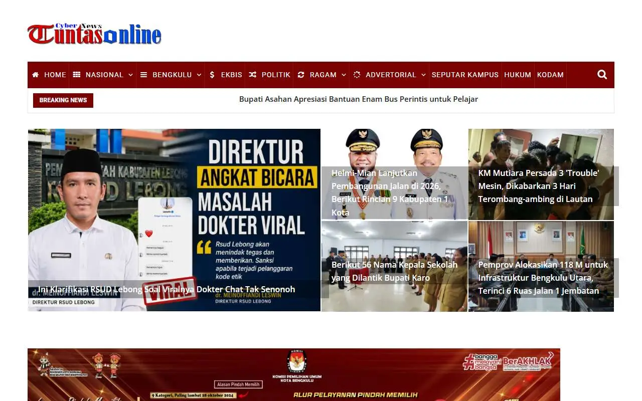 Tampilan website resmi Tuntas Online (tuntasonline.id)