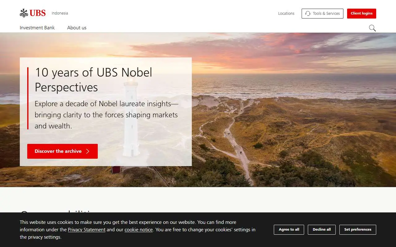 Tampilan website resmi UBS (ubs.com)