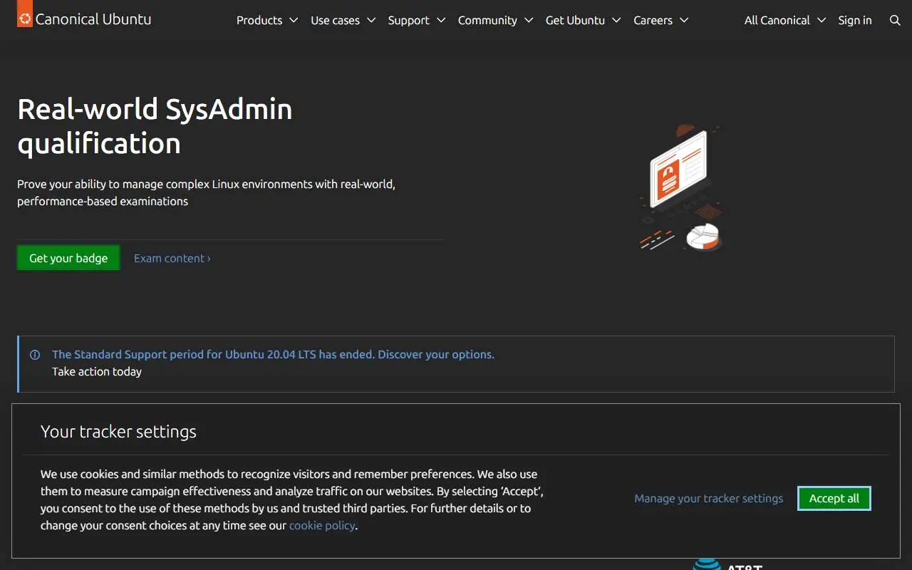 Tampilan website resmi Ubuntu (ubuntu.com)