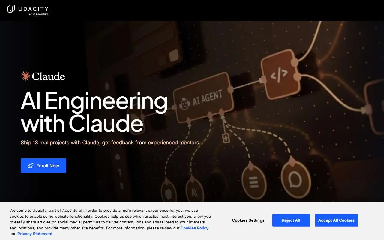 Tampilan website resmi Udacity (udacity.com)
