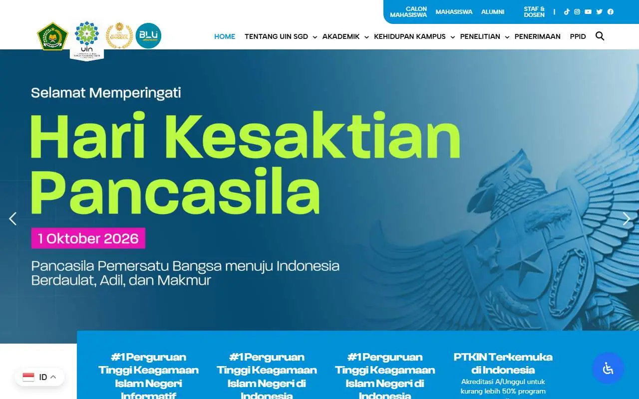 Tampilan website resmi UIN Sunan Gunung Djati Bandung (uinsgd.ac.id)
