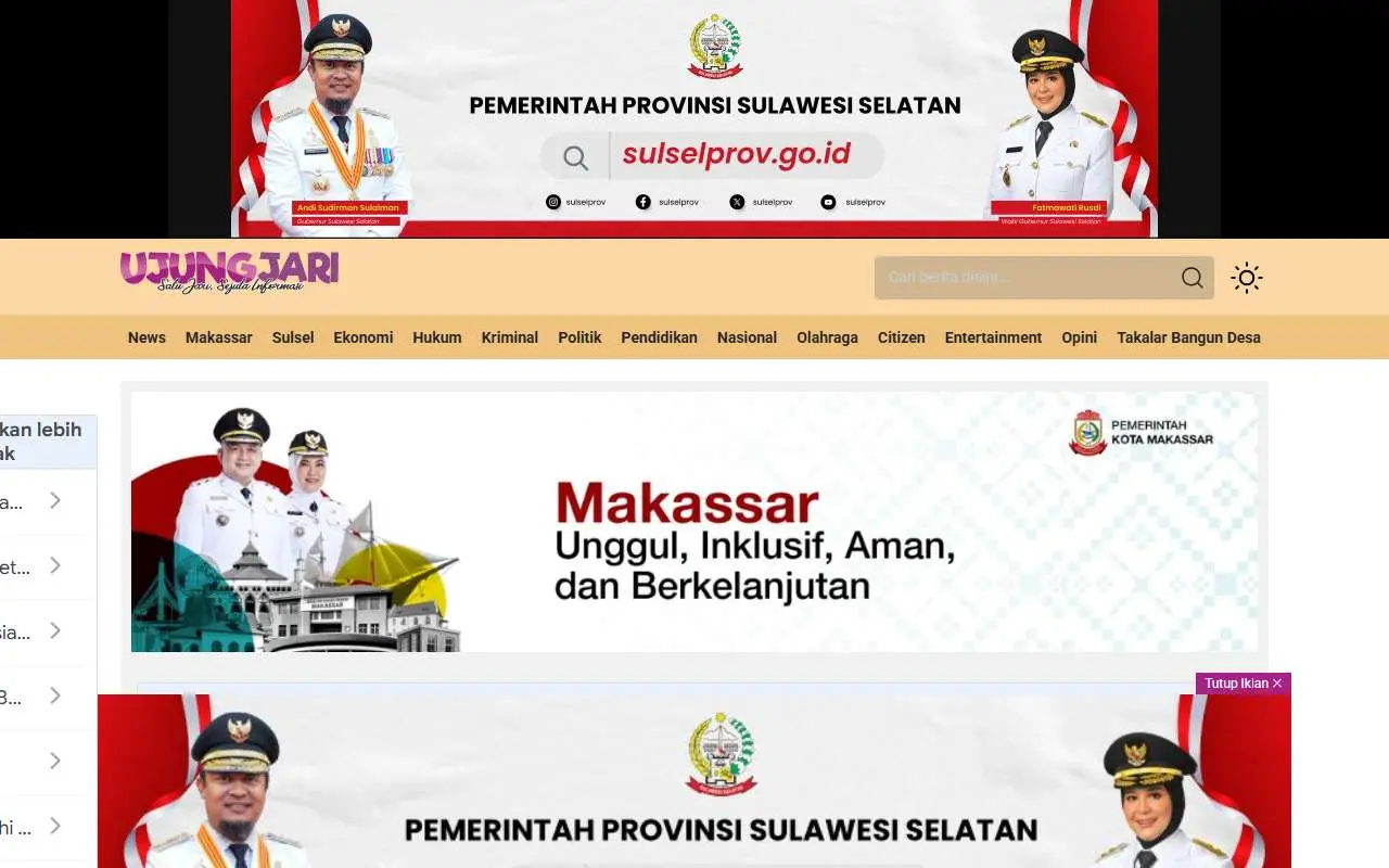 Tampilan website resmi Ujung Jari (ujungjari.com)