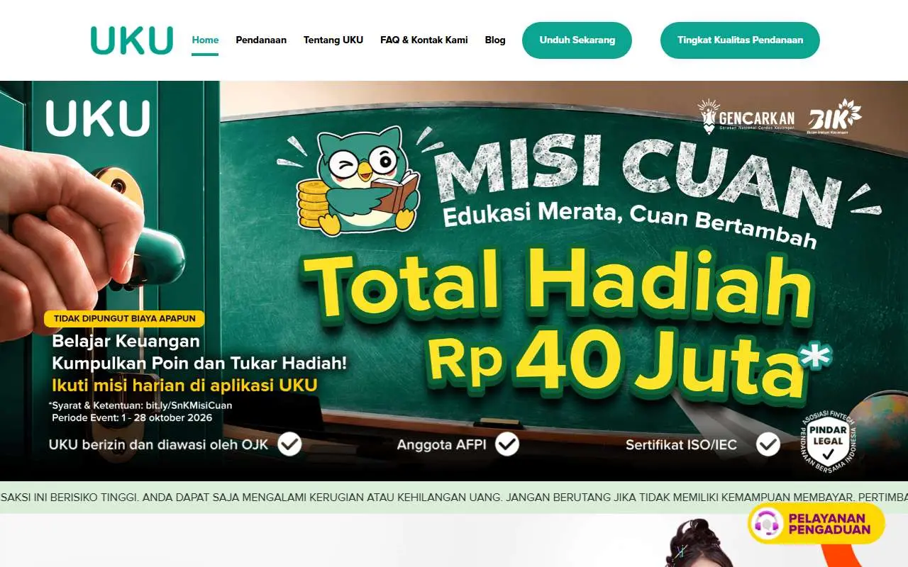Tampilan website resmi UKU (ukuindo.com)