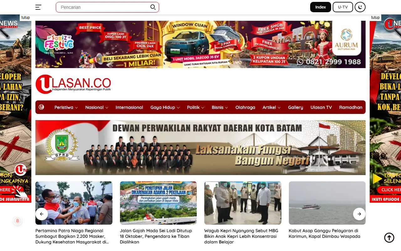 Tampilan website resmi Ulasan (ulasan.co)