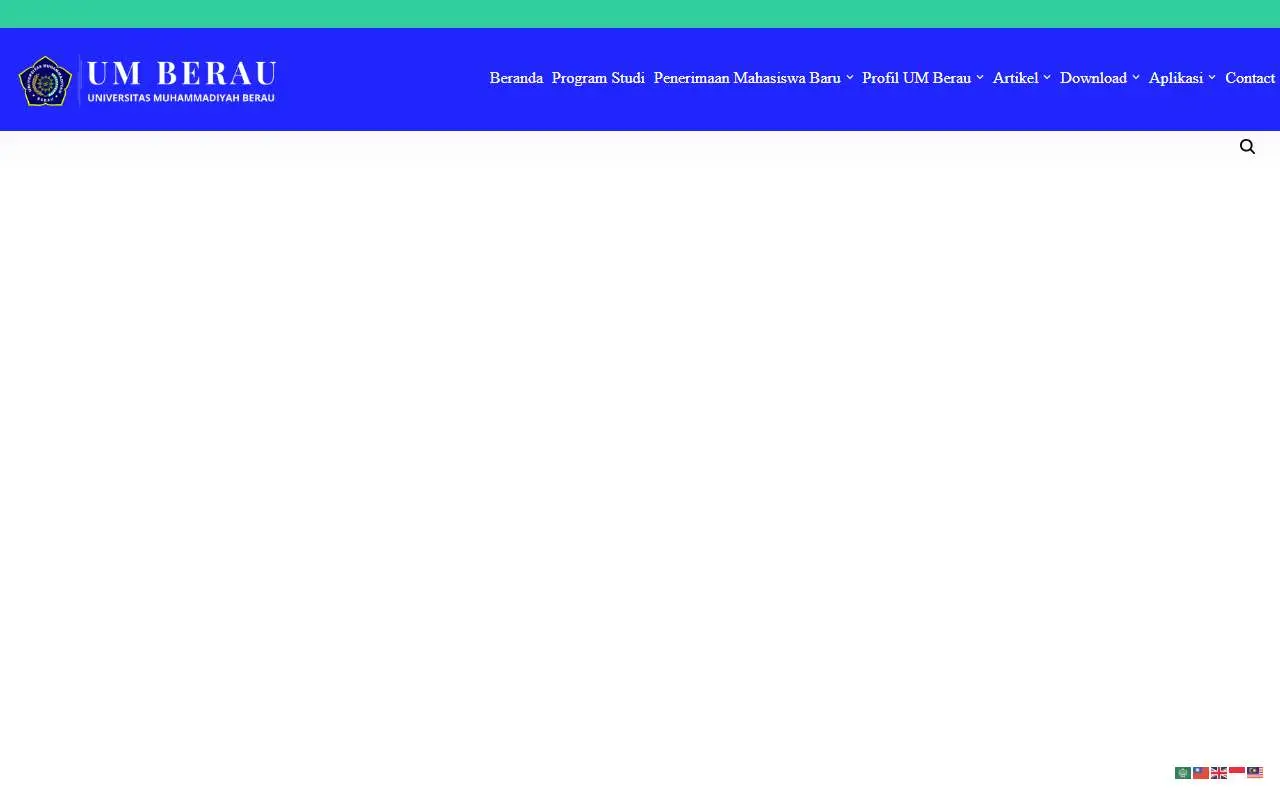 Tampilan website resmi Universitas Muhammadiyah Berau (umberau.ac.id)