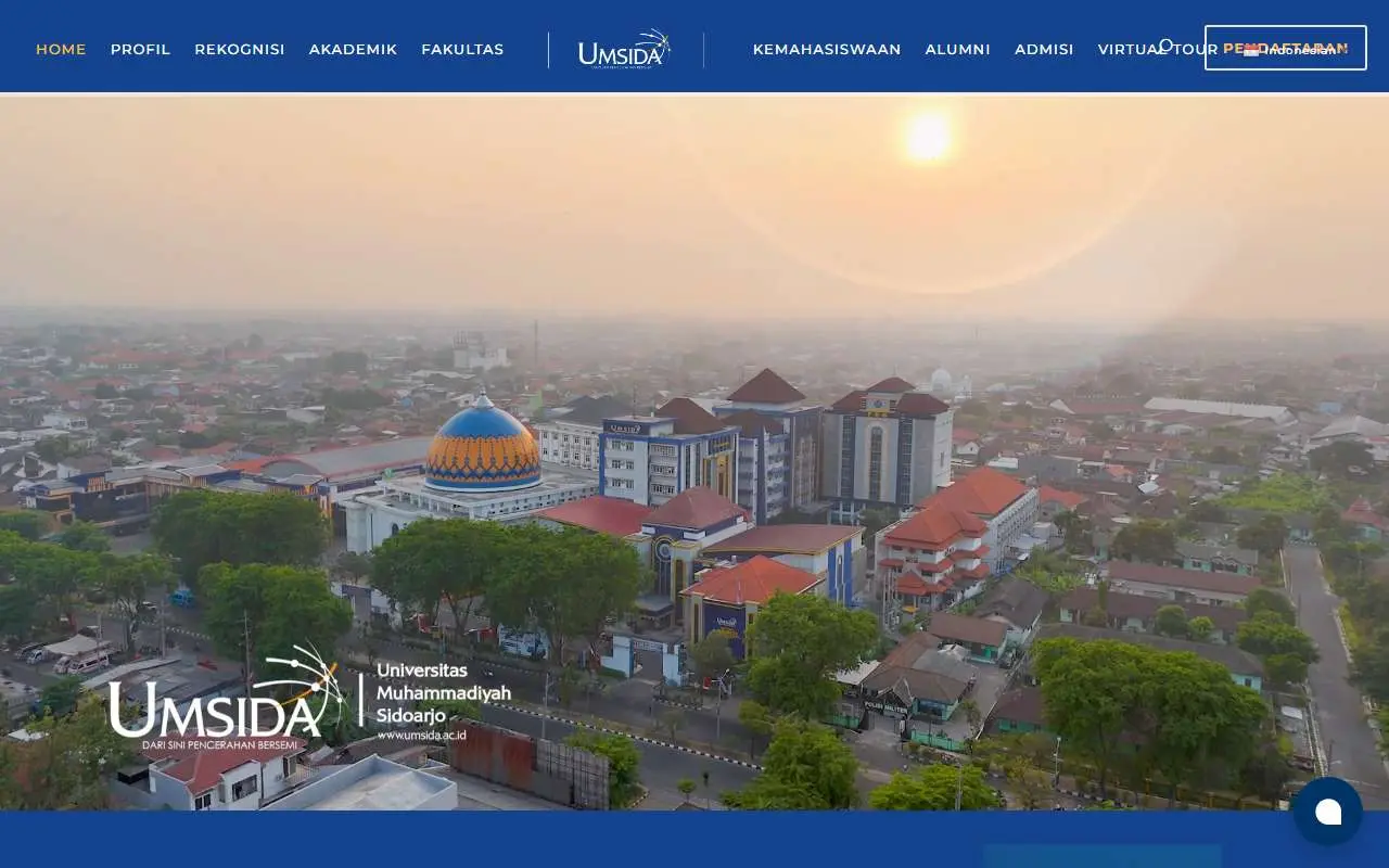 Tampilan website resmi Universitas Muhammadiyah Sidoarjo (umsida.ac.id)