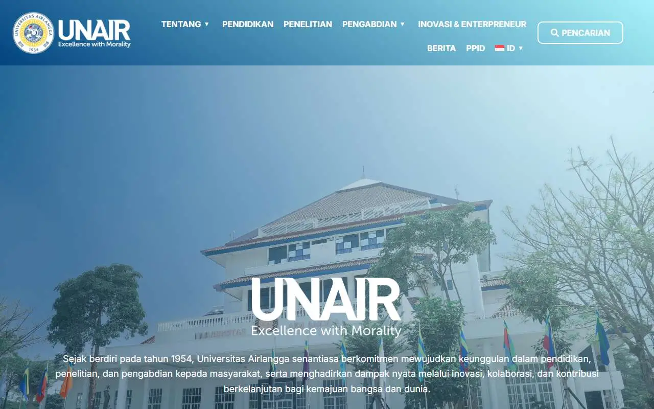 Tampilan website resmi Universitas Airlangga (unair.ac.id)