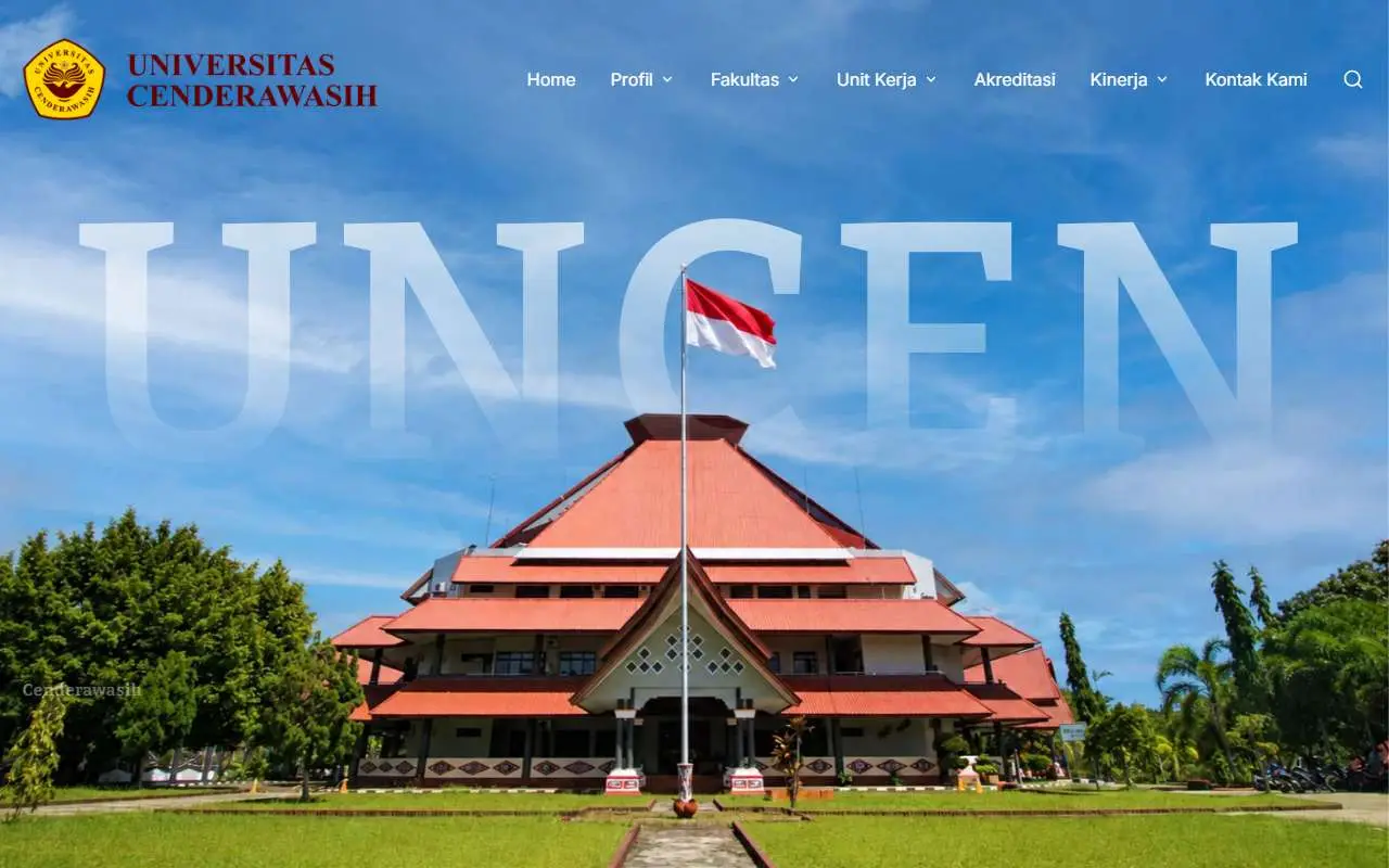 Tampilan website resmi Universitas Cenderawasih (uncen.ac.id)