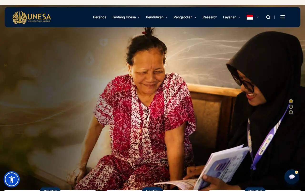 Tampilan website resmi Universitas Negeri Surabaya (unesa.ac.id)