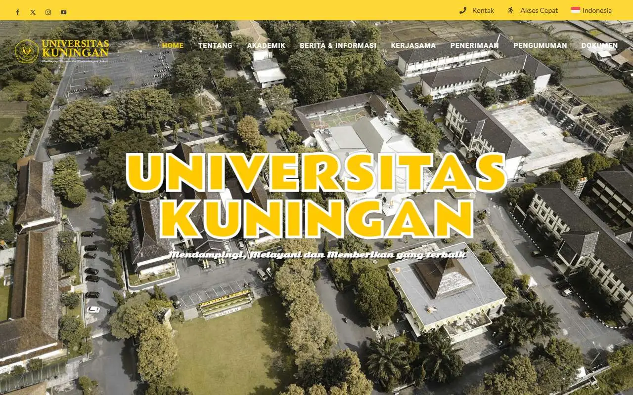 Tampilan website resmi Universitas Kuningan (uniku.ac.id)