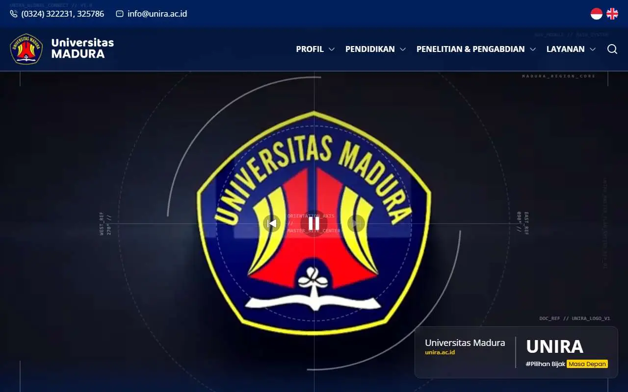 Tampilan website resmi Universitas Madura (unira.ac.id)