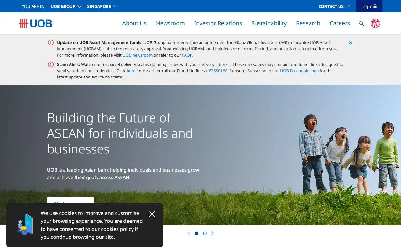 Tampilan website resmi United Overseas Bank (uobgroup.com)