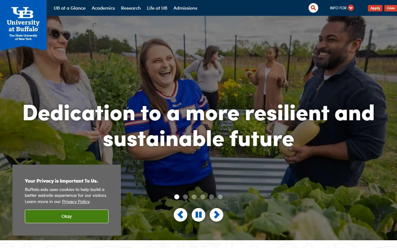 Tampilan website resmi University at Buffalo (buffalo.edu)