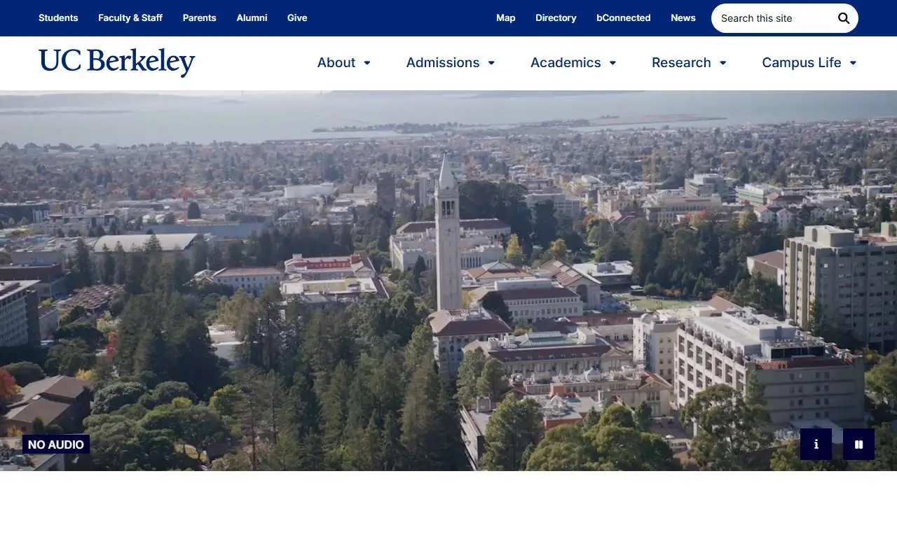 Tampilan website resmi Universitas California, Berkeley (berkeley.edu)