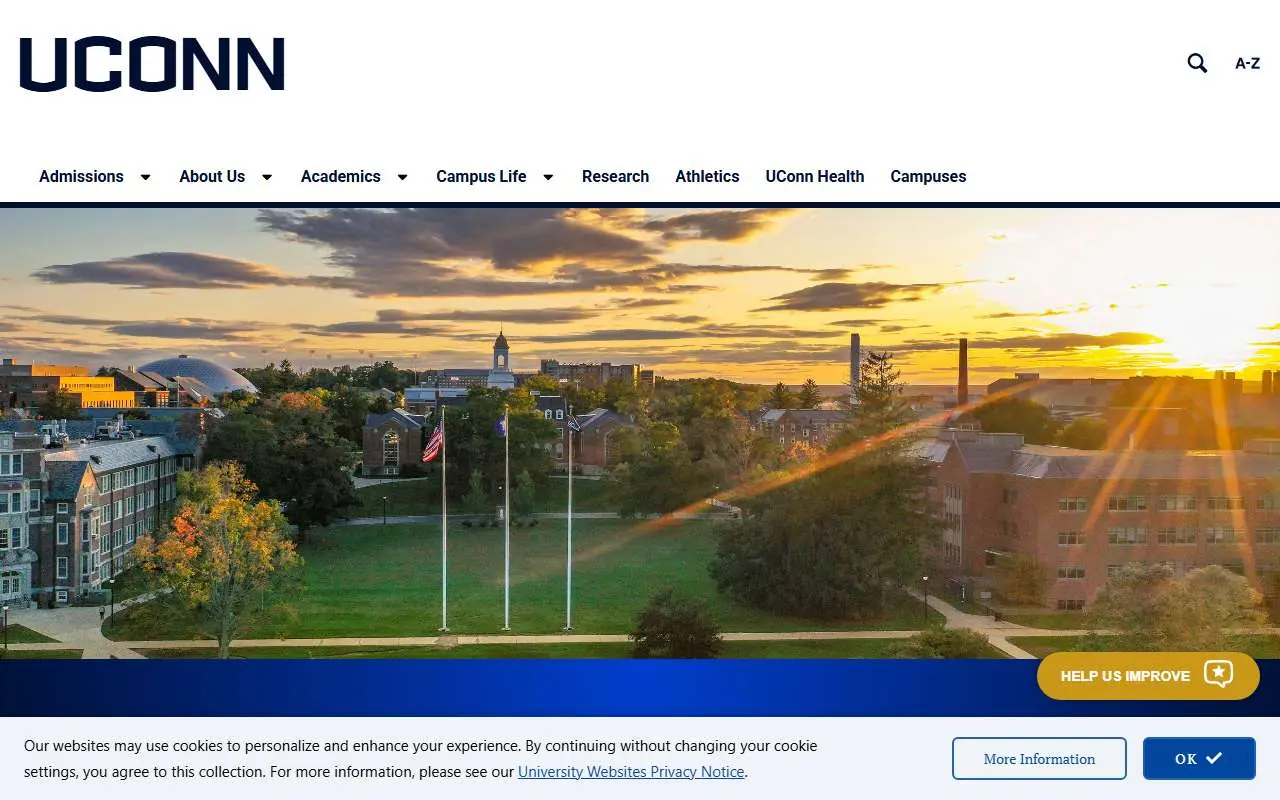 Tampilan website resmi Universitas Connecticut (uconn.edu)