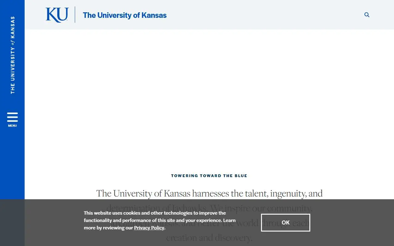 Tampilan website resmi Universitas Kansas (ku.edu)